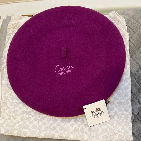 Coach Accessories - Coach Lambswool Beret Hat